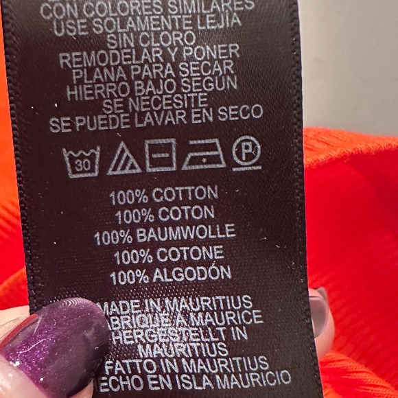 Anthropologie Orange Scrunch Sleeveless Cotton Tank Top Size Medium - Picture 5 of 5